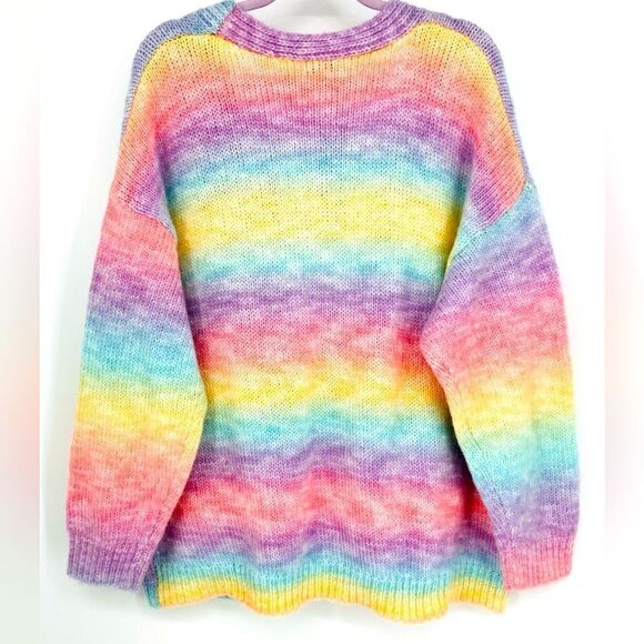 NWT Fashion Nova Women’s Crush Rainbow Spacedye Cardigan Size L - Picture 5 of 10